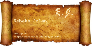 Rebeka Jolán névjegykártya